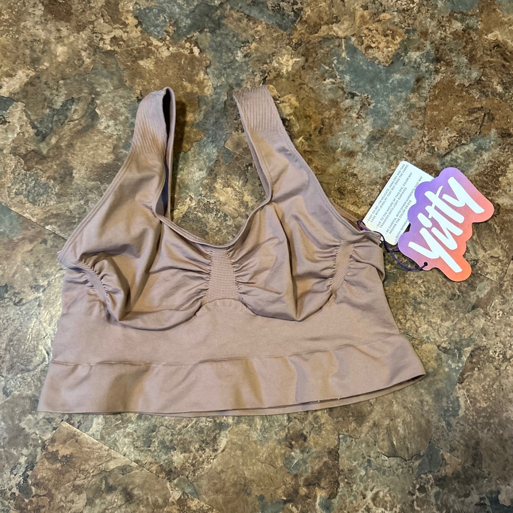 Yitty Nearly Naked Shaping Midi Bra Womens Size 5X Brown Wireless Unpadded